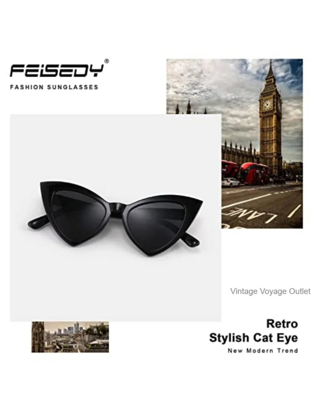 Retro Cat Eye Sunglasses for Women UV400 Protection Fashion Vintage